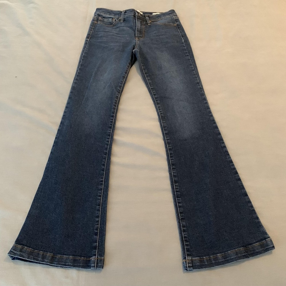 Sofia‎ Jeans Melisa Flare Jeans Womens 4 Blue Medium Wash Mid Rise Stretch Denim